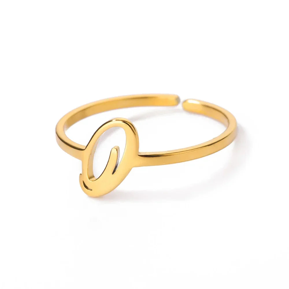 Slim ring decorated with an initial letter