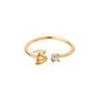 Bague fine pour femme personnalisée avec initiale b