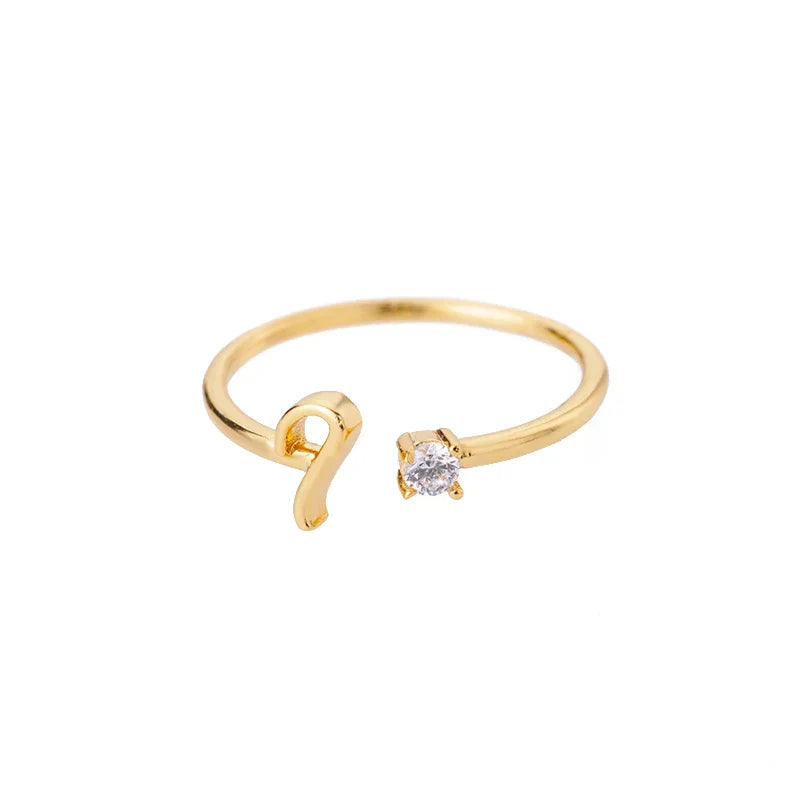Anillo fino para mujer con inicial - letra 