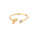 Anillo fino para mujer con inicial - letra 