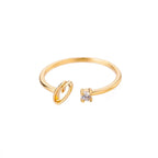 Anillo fino para mujer con inicial - letra 