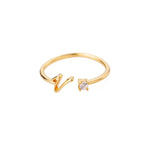 Anillo fino para mujer con inicial - letra 