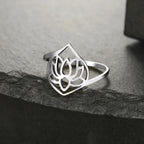 Lotus Flower Silver Ring