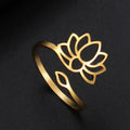 Lotus Flower Ring for Women Gold
