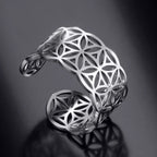 Anillo Flor de la Vida Mujer Anillo Mandala plata