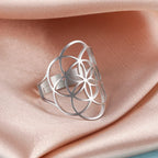 Anillo Semilla de la Vida Mujer Plata