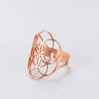 Anillo Semilla de la Vida Mujer Oro Rosa