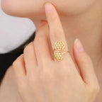 Anillo Semilla de Vida Mujer Flor Mandala oro