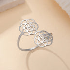 Anillo Semilla de Vida Mujer Flor Mandala plata