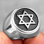 Engraved ring with the Star of David, a Jewish symbol 