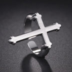 Men's Signet Ring Christian Cross Silver
