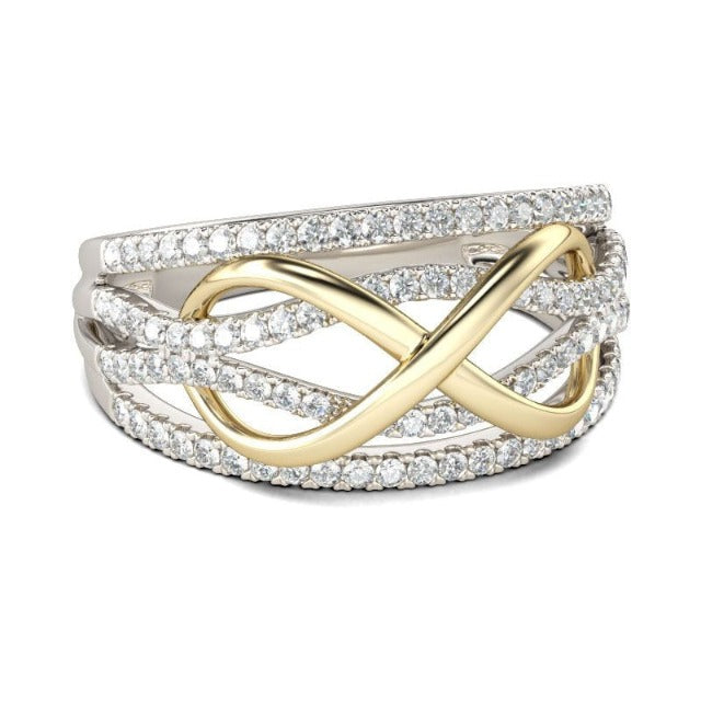 Infinity Gold & Diamond Ring for Women