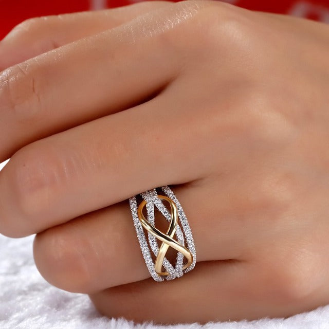 Infinity Gold & Diamond Ring for Women