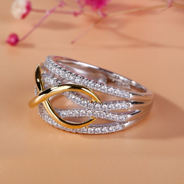 Infinity Gold & Diamond Ring for Women