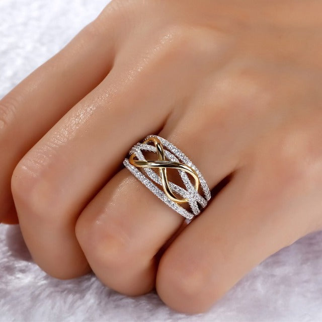 Infinity Gold & Diamond Ring for Women