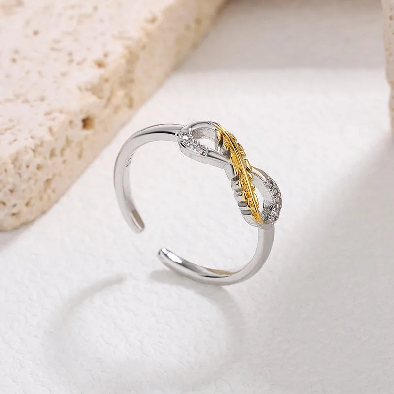 Infinity Feather Ring