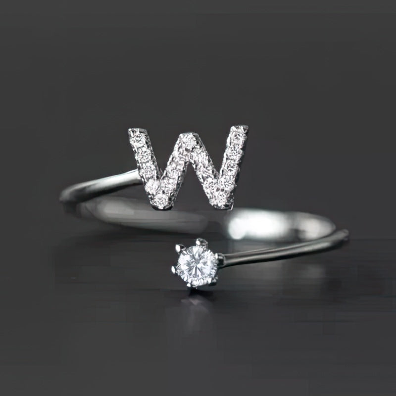 Bague initiale femme - lettre w