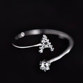 Women's initial letter ring