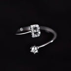 Bague initiale femme - lettre b
