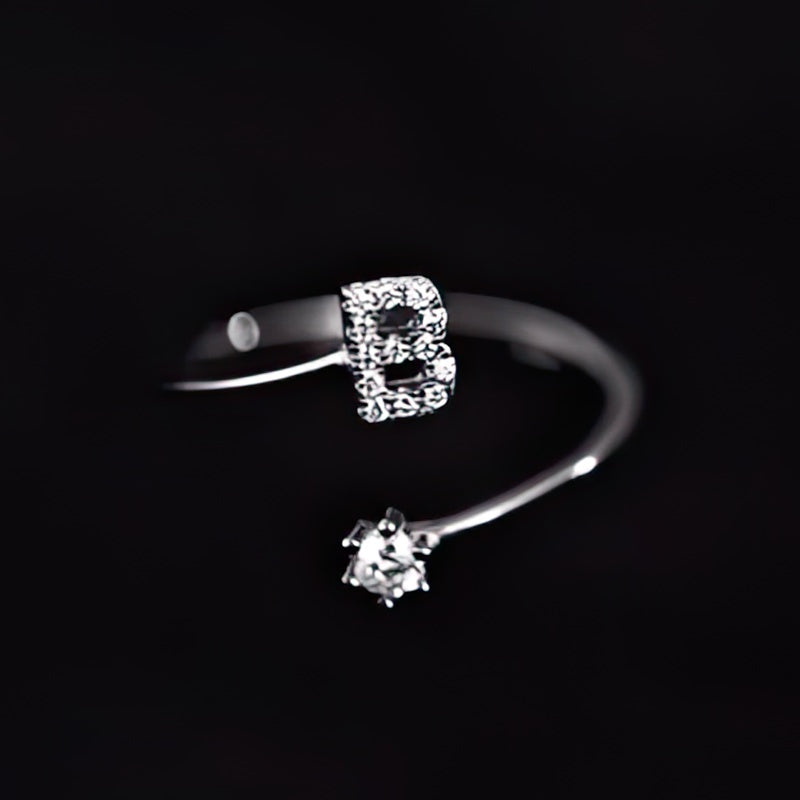Women's initial letter ring