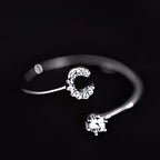 Women's initial letter ring