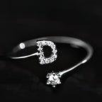Women's initial letter ring