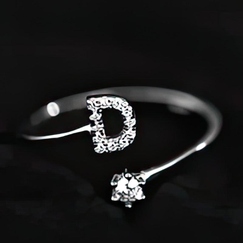 Women's initial letter ring