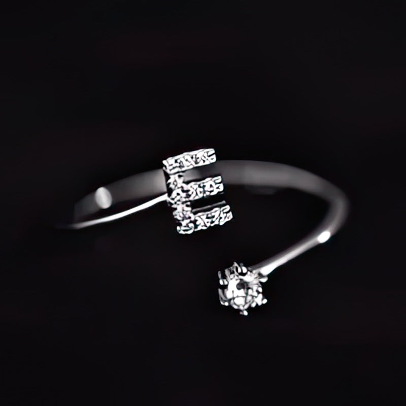 Women's initial letter ring