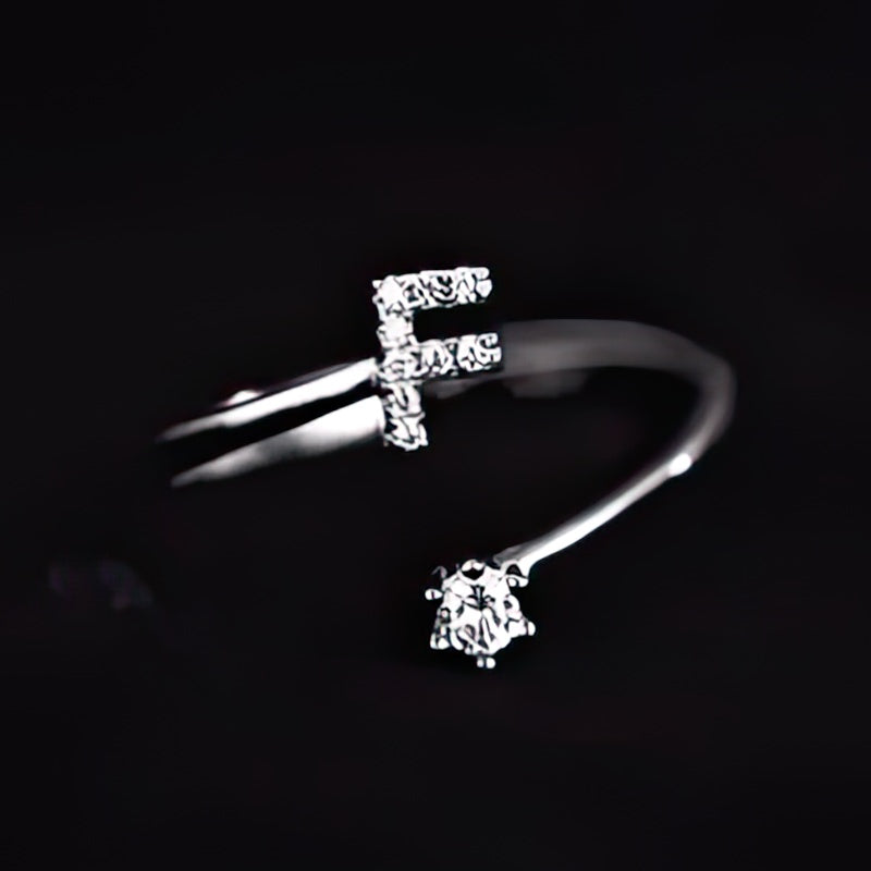 Bague initiale femme - lettre f