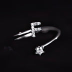 Women's initial letter ring