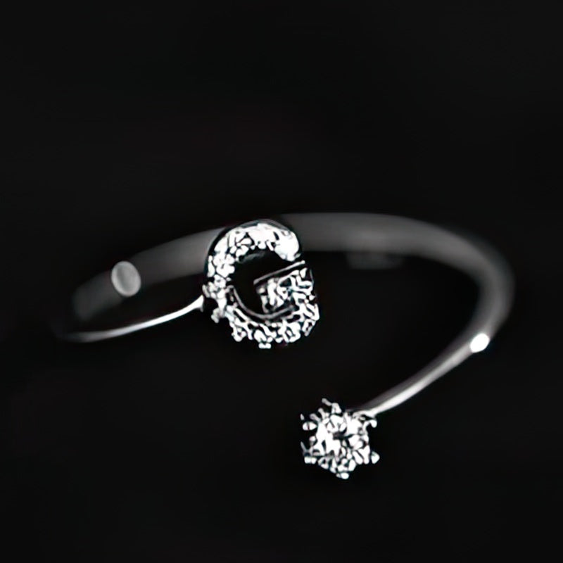 Women's initial letter ring