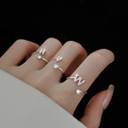 Women's initial letter ring