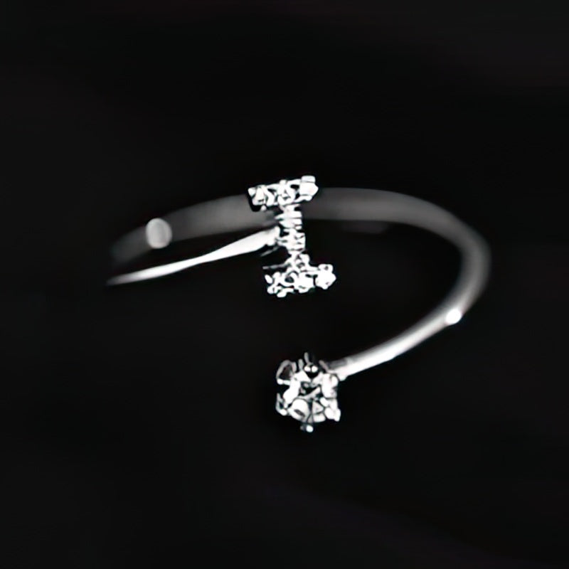 Women's initial letter ring