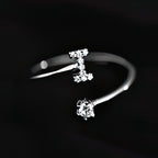 Women's initial letter ring