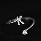 Women's initial letter ring