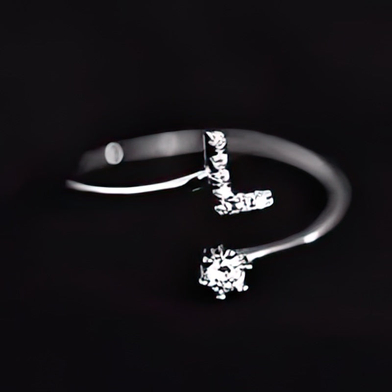 Bague initiale femme - lettre L