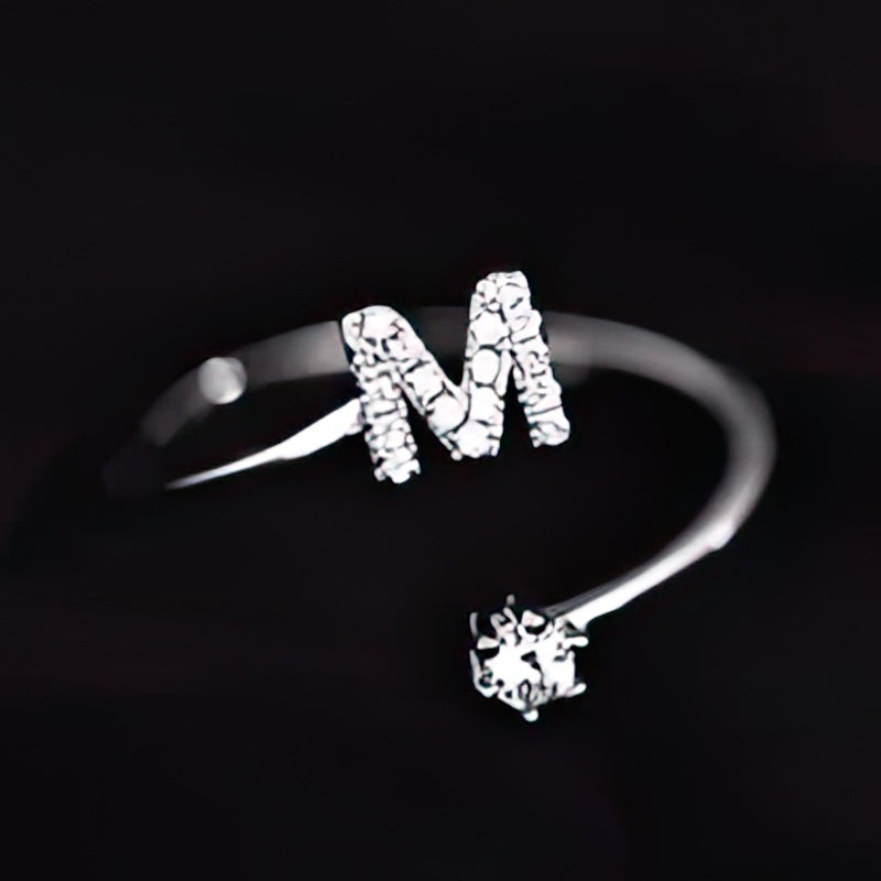Women's initial letter ring