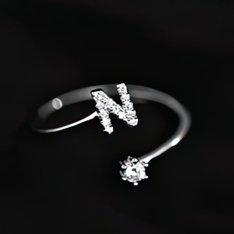 Women's initial letter ring