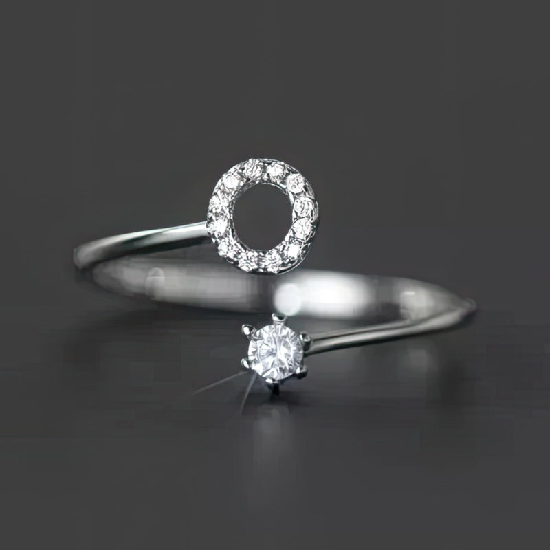 Bague initiale femme - lettre o