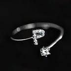 Women's initial letter ring