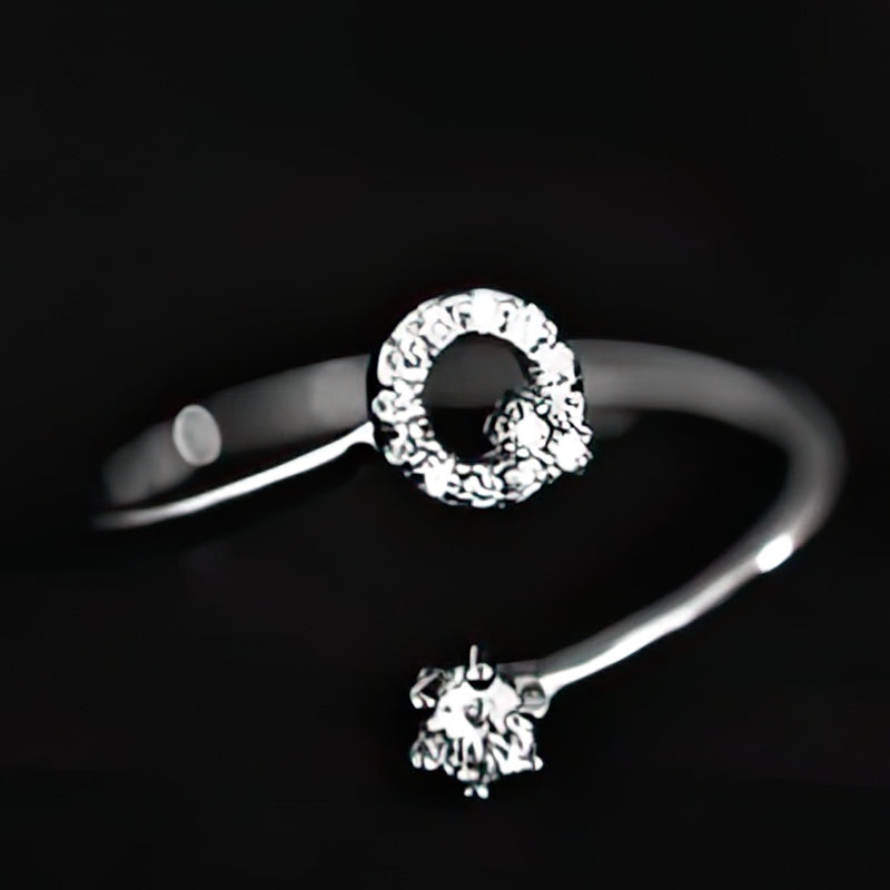 Women's initial letter ring