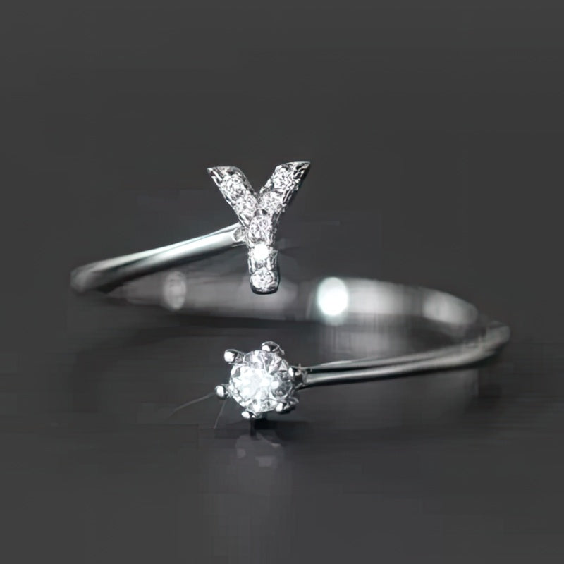 Women's initial letter ring