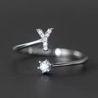 Women's initial letter ring