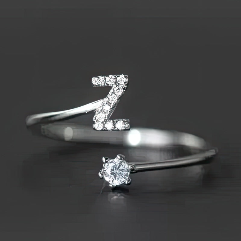 Women's initial letter ring