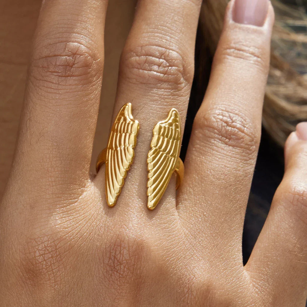 Bague large ailes d'ange