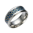 Wide men's ring with Star of David, Jewish symbol 