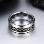 Wide men's ring with Star of David, Jewish symbol 