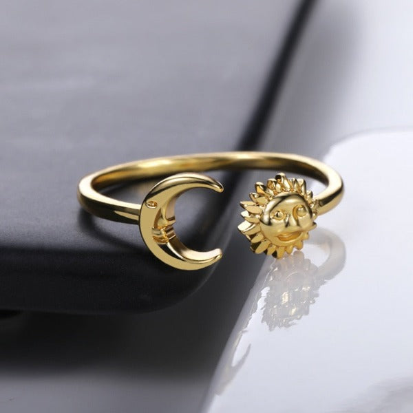 Anillo Luna Sol Astros Mujer oro