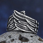Aged feather motif ring