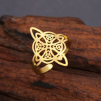 Anillo Nudo de Bruja Protección Anillo Mujer Wiccan oro